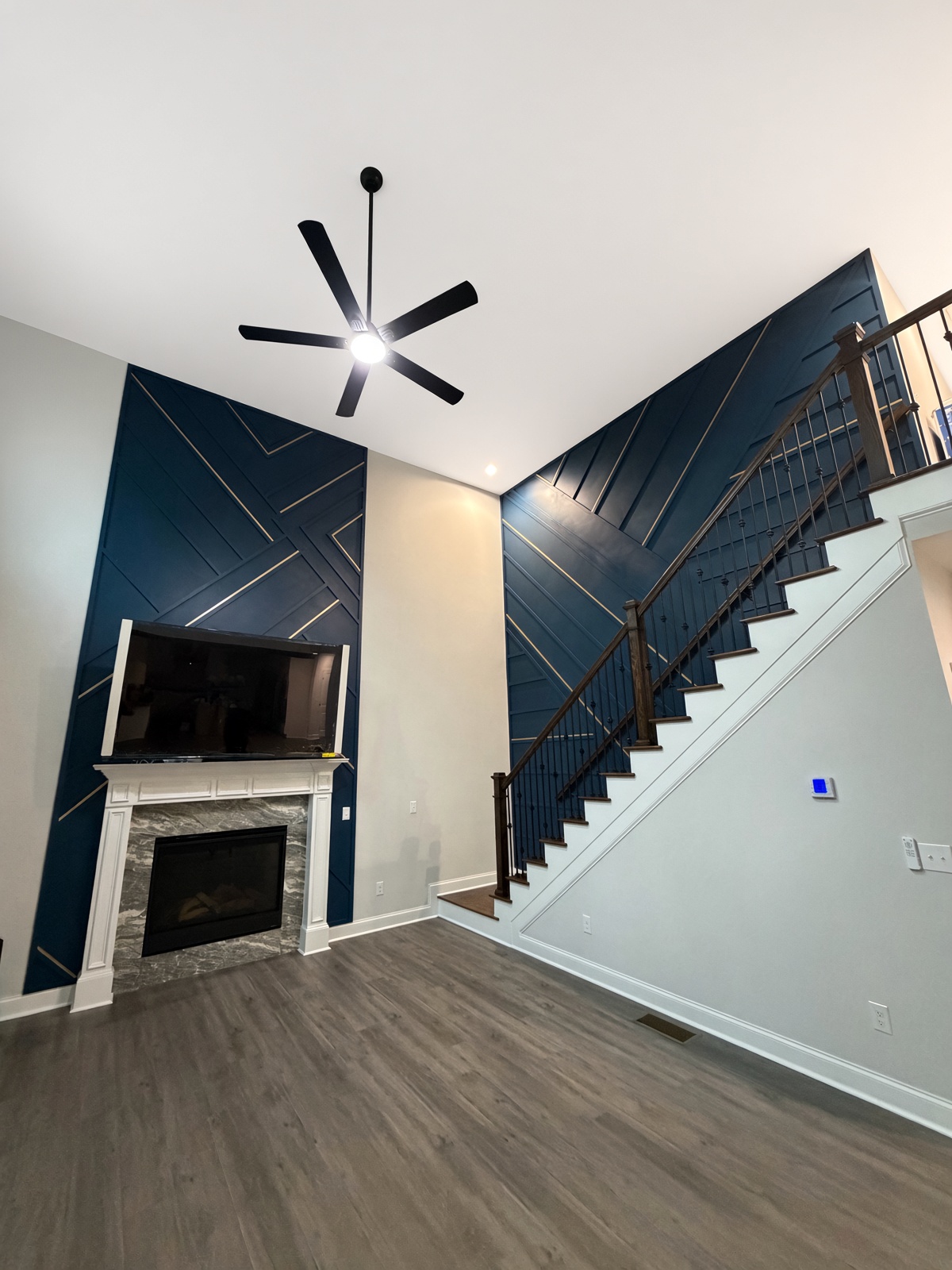 Navy And Gold Accent Walls in Dacula