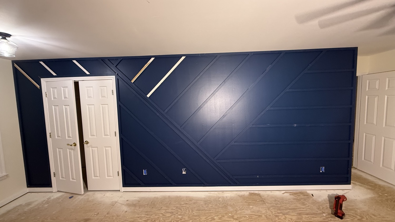 Navy Geometric Accent Wall in Marietta