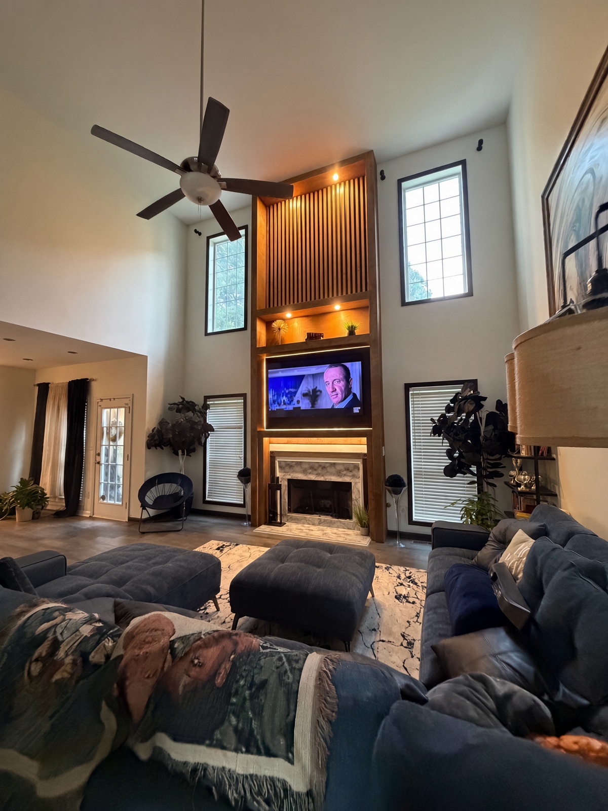 Two-Story Wood Media Wall in Dunwoody